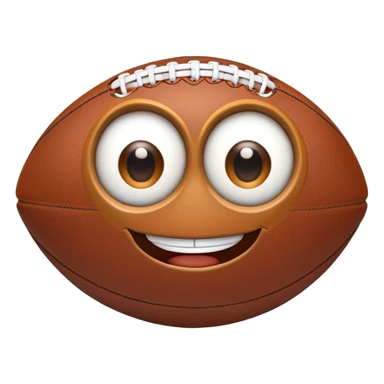 An American football with big eyes and cute smile sticker