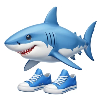 Shark wearing blue shoes sticker