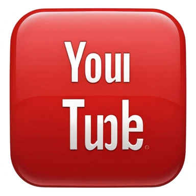 Classic red youtube logo button sticker