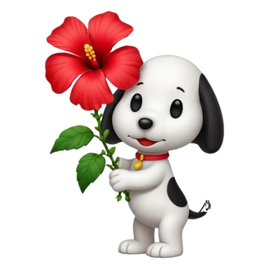 Snoopy with hibiscus flower sticker