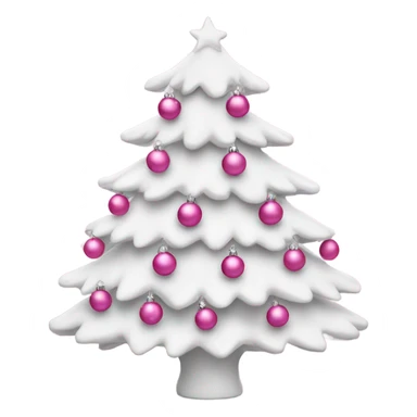 White Christmas tree with pink ornaments sticker