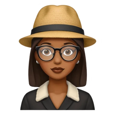 black woman wearing hats and glasses sticker