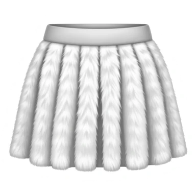 super realistic white fur mini skirt isolated sticker