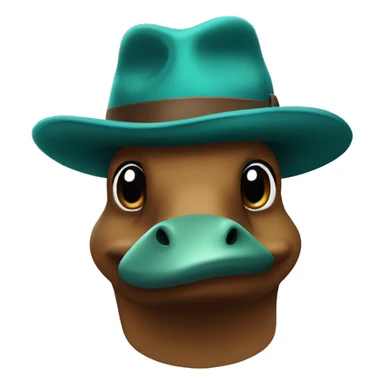 blue/green platypus with a brown fedora sticker
