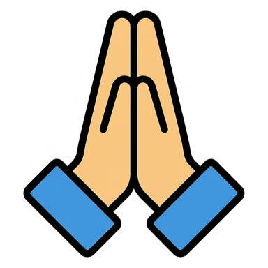 color outline icon of praying hands sticker
