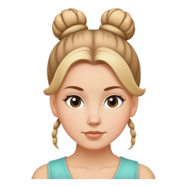 white girl with hair in bun sticker