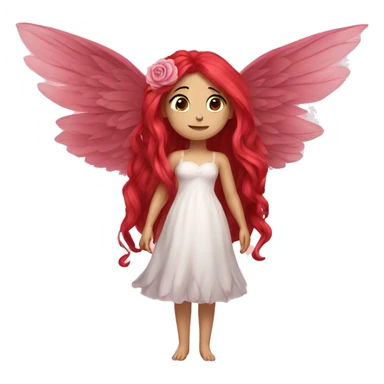 big wings, rose, Beautiful, fairy, red, long hair sticker