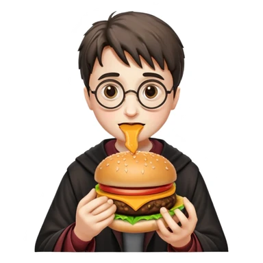 Harry Potter eating hamburger  sticker