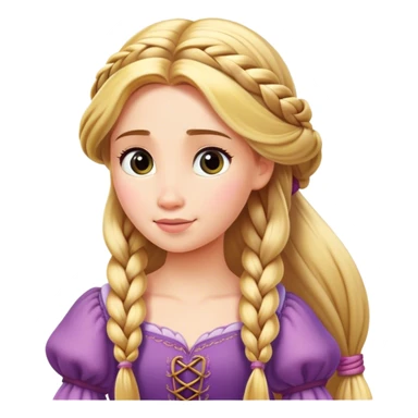 Can you make rapunzel with one braid apple emoji style sticker