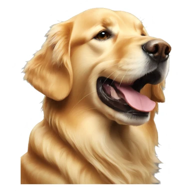 golden retriever taking branch sticker