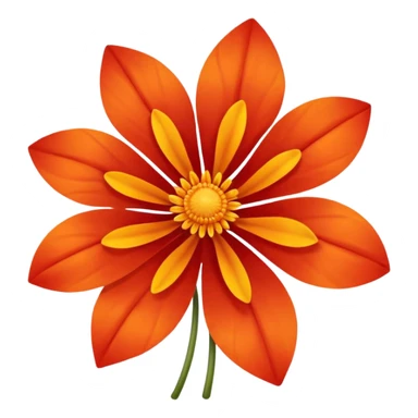 An autumn flower with orange-red petals curled by cool wind. sticker