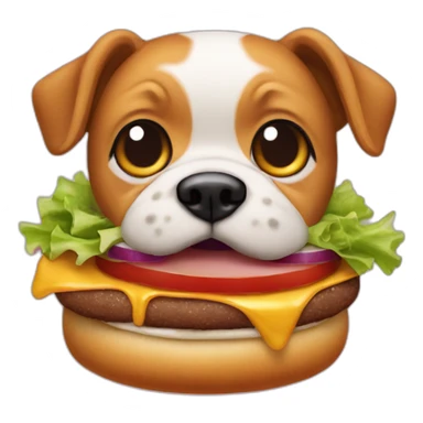 dog face burger sticker