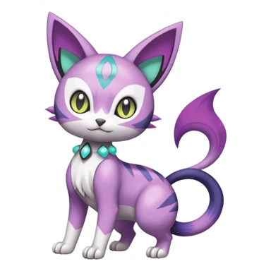 Meloetta-Purrloin-Gatomon-Trico-Pokémon-Fakémon-fusion-hybrid-creature sticker