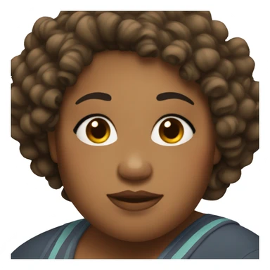 Plus size black woman with very short curly hair  sticker