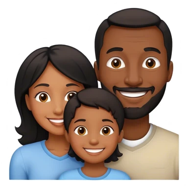 black family with mom, dad, daughter, and son sticker