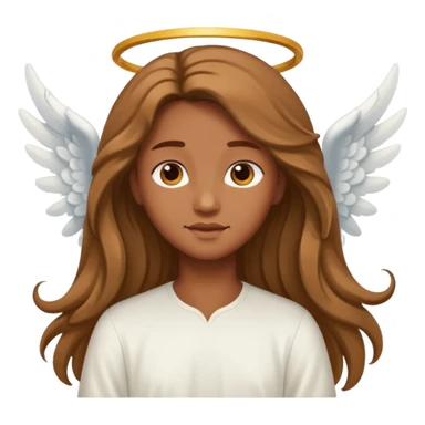 angel with brown skin, long hair sticker
