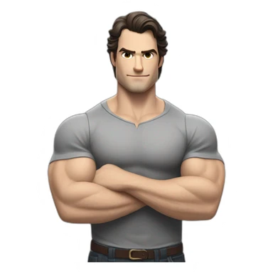 Henry Cavil whole body flexing ad sticker