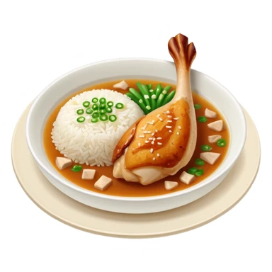 lunch rice with chicken, piece of the chicken leg only sticker