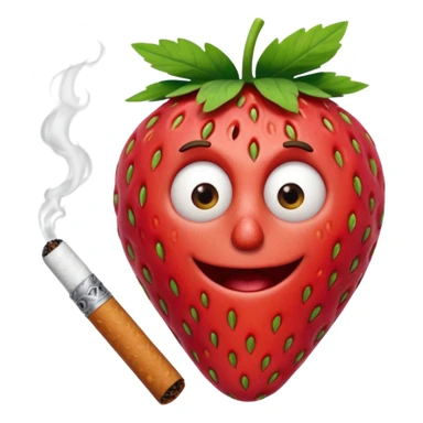 Barry The strawberry from Cloudy with a Chance of Meatballs 2 with a cigarette sticker