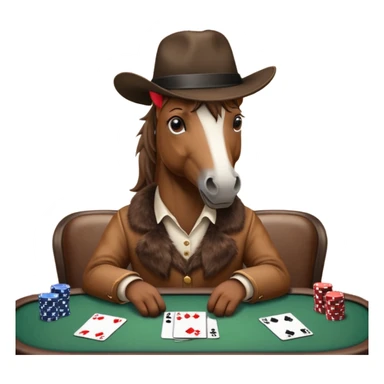 horse that is at table gambling sticker