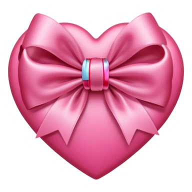 Pink  bow on heart sticker