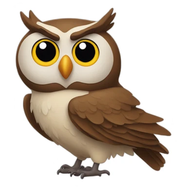 a goofy owl sticker