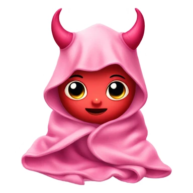 cute pink baby devil wearing blanket  sticker