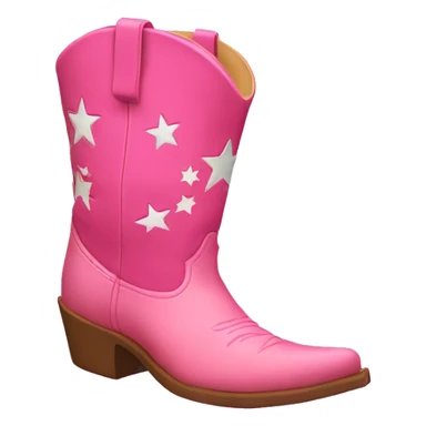 Pink cowboy boots with stars  sticker