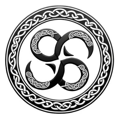 Celtic Triskelion black and white symbol sticker