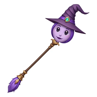 esoteric purple witch staff sticker