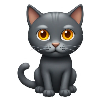 The cat is dark gray with orange eyes sticker