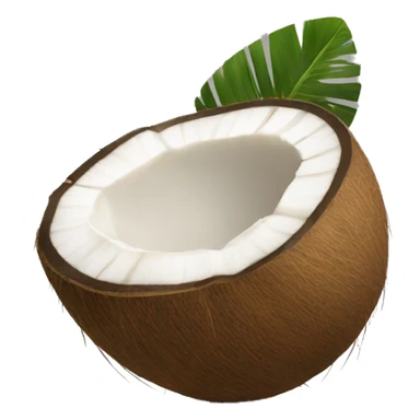 half open coconut  sticker