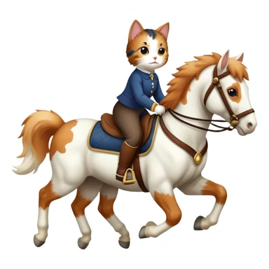 Cat riding a horse sticker