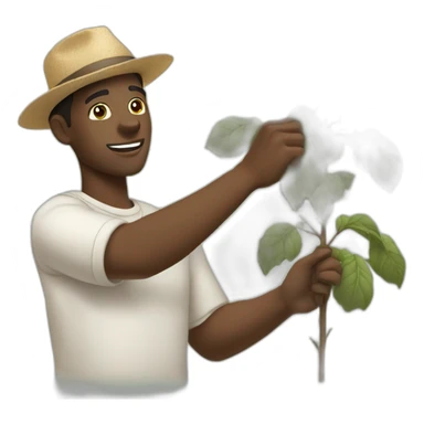 Black man picking cotton sticker