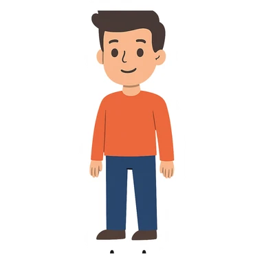 flat toon style character named Jevin sticker