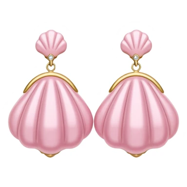 vintage rococo pale pink inflatable puffy shell earrings sticker