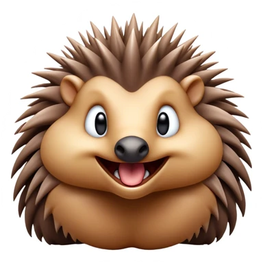 Cinematic Comical Echidna Portrait Emoji, Head tilted dramatically with an exaggeratedly amused expression, featuring a quirky, spiky fur with a scrunched-up face and wide, expressive eyes full of playful disbelief, Simplified yet hilariously expressive features, highly detailed, glowing with a slightly sassy glow, high shine, dramatic yet playful, stylized with an air of cheeky mischief, bright and endearing, soft glowing outline, capturing the essence of a spirited and over‐the‐top echidna, so meme‐worthy it feels like it could prick its way into internet fame instantly! sticker