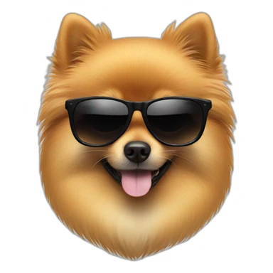 pomeranian with black sunglasses sticker