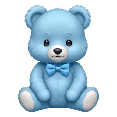 sweet same little blue bears with blue bow tie sitting sticker