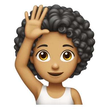 light skin curly hair girl holding up L  sticker