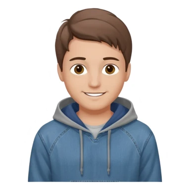 Kjekk gutt (lys i huden) som har pynta seg. Har på seg Jeans og grå hette genser og håret skal være  midtskill og fargen på håret er brunt. Litt øyevipper men ikke mye og litt mørke brun. Skal se HOT Å SEXY UT smile mer!!! sticker