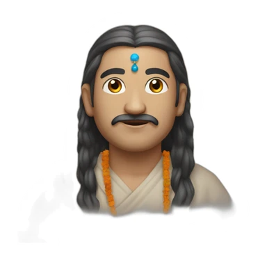 Indian spiritual guru with black hair sticker