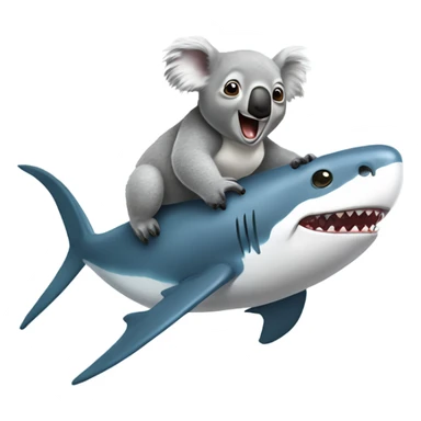 Koala riding a shark sticker