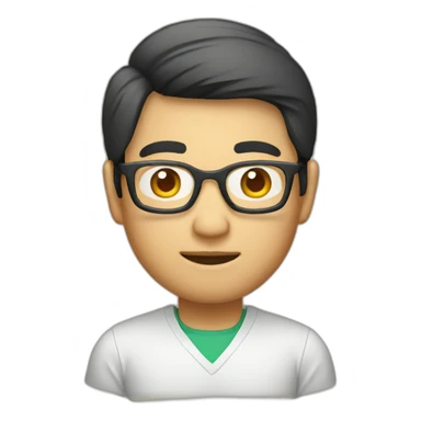 Apple style Asian developer with glasses sticker