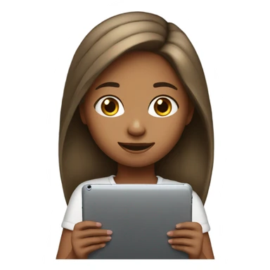 A girl playing on her ipad sticker