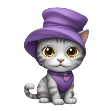 Cat in purple dress sticker