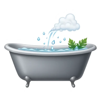 Bathtub with leaves for bubbles and smoke  sticker