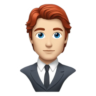 Alain delon sleek futuristic outfit blue eyes red hair full body sticker