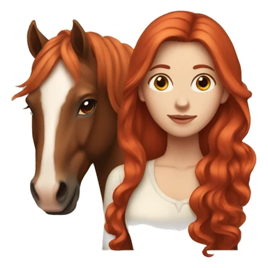 White Woman with red long hair and brownhorse sticker
