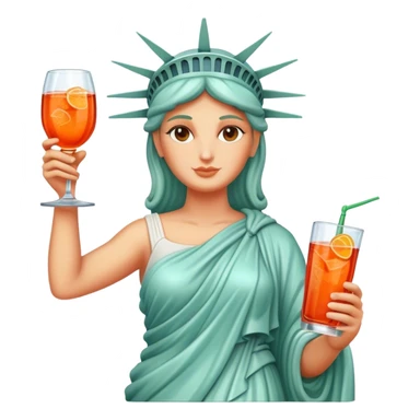REPLACE THE TORCH OF THE STATUE OF LIBERTY FOR A GLASS OF APEROL SPRITZ sticker